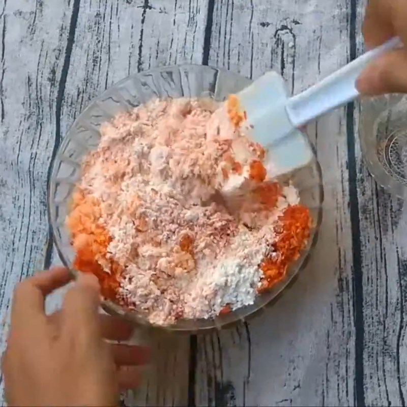 Bước 3 Trộn bột Bánh quy tôm khô