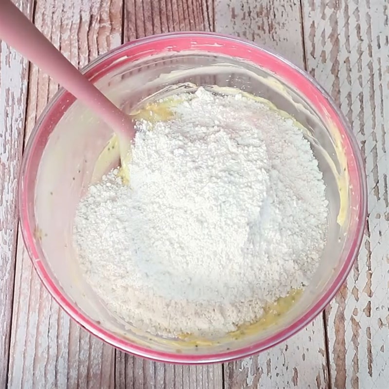Bước 4 Trộn bột Bánh qui hạt chia trứng muối