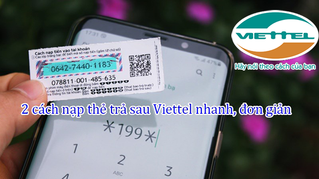 2 cách nạp thẻ trả sau Viettel nhanh, đơn giản