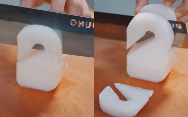 Gọt nhỏ phần đầu thi&ecirc;n nga 