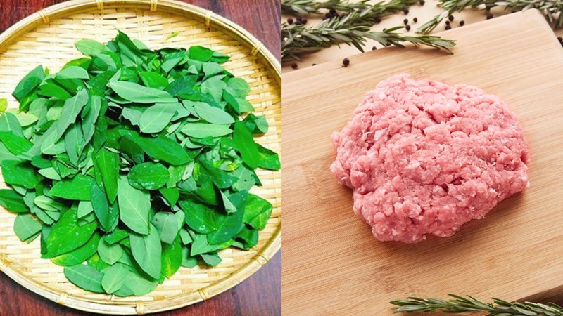 Nguyên liệu món ăn canh rau ngót thịt băm