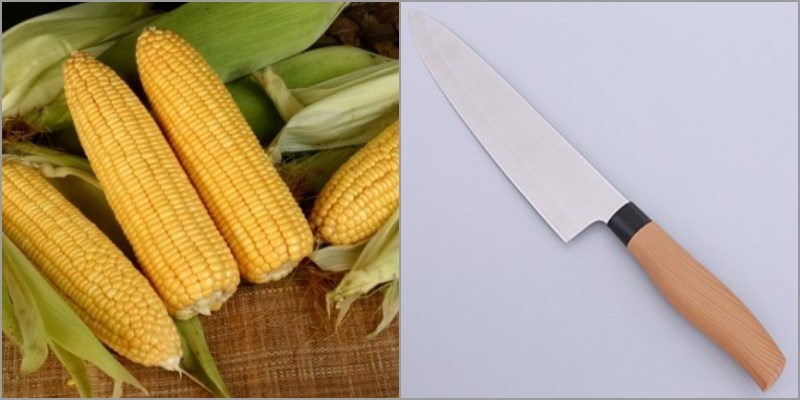 Nguy&ecirc;n liệu v&agrave; dụng cụ t&aacute;ch hạt bắp theo kiểu đứng