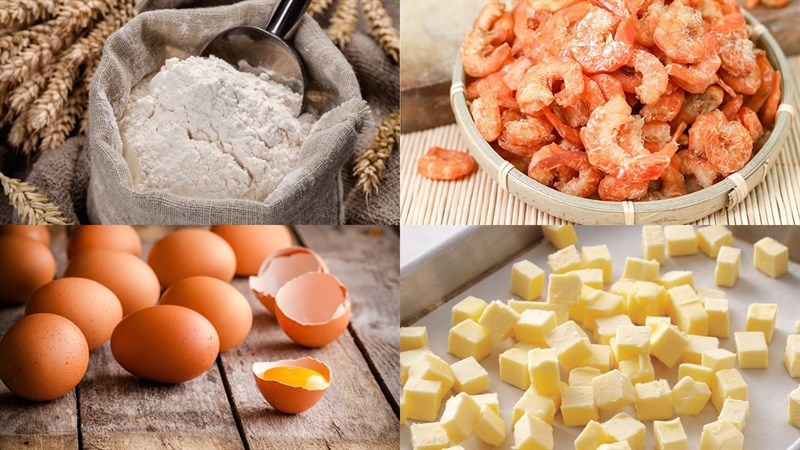 Nguyên liệu món ăn bánh quy tôm khô
