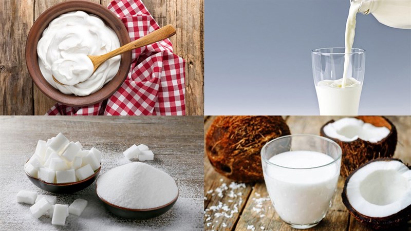 Nguyên liệu làm bánh sữa dừa có whipping cream