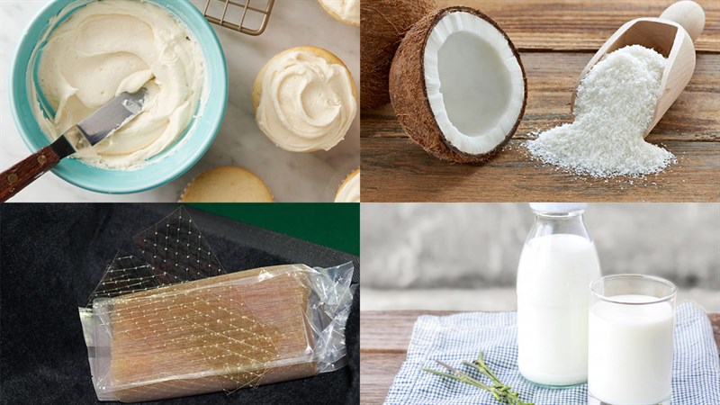 Nguyên liệu làm bánh sữa dừa với gelatin