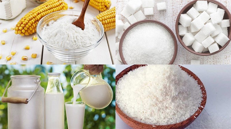 Nguyên liệu làm bánh sữa dừa không có sữa đặc