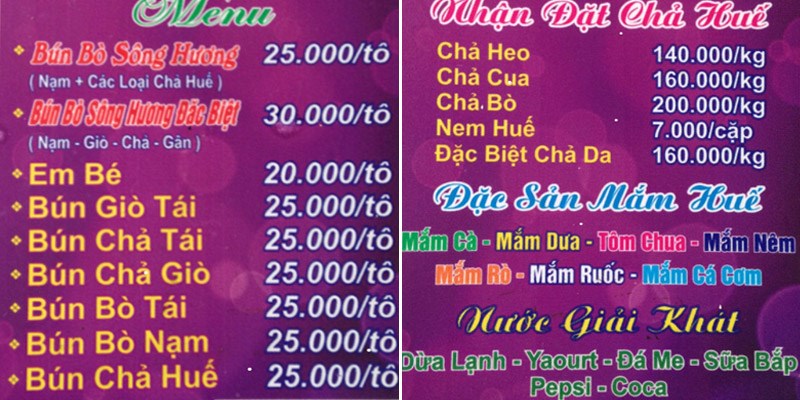 Quán Bún Bò Sông Hương
