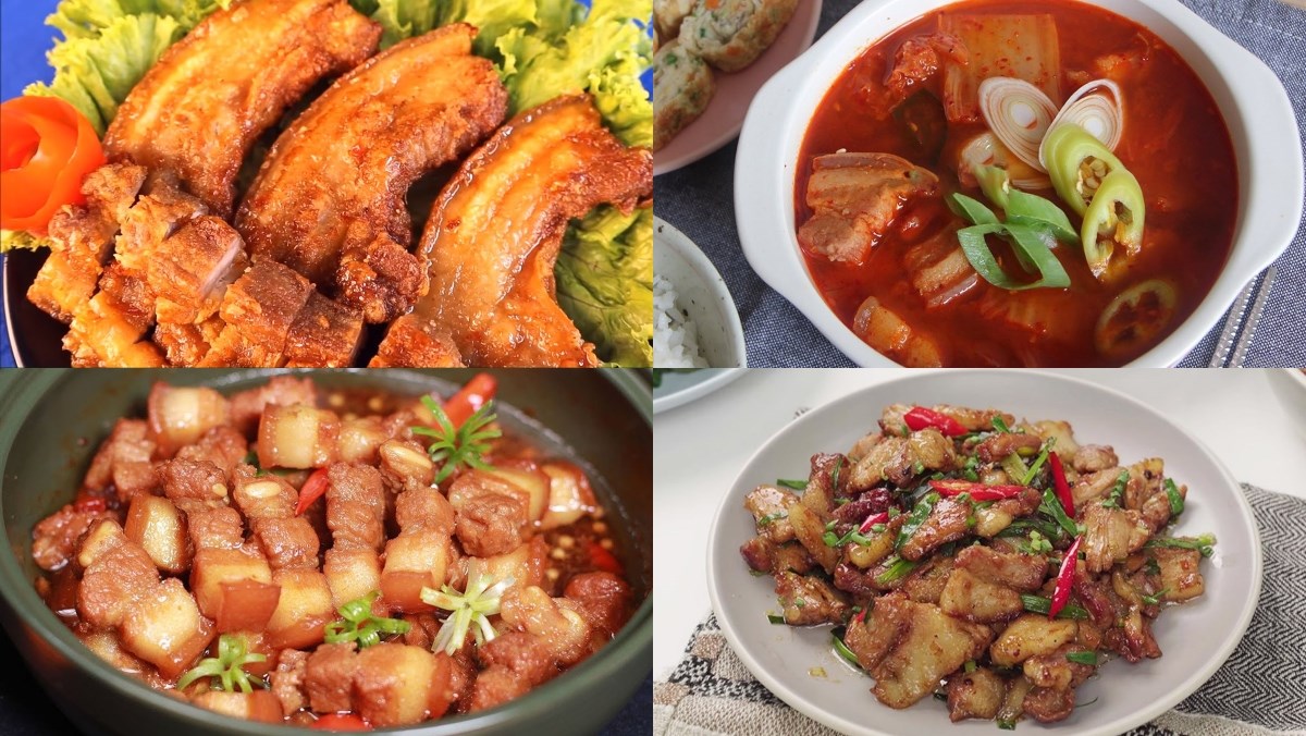 7 thực đơn với thịt ba chỉ