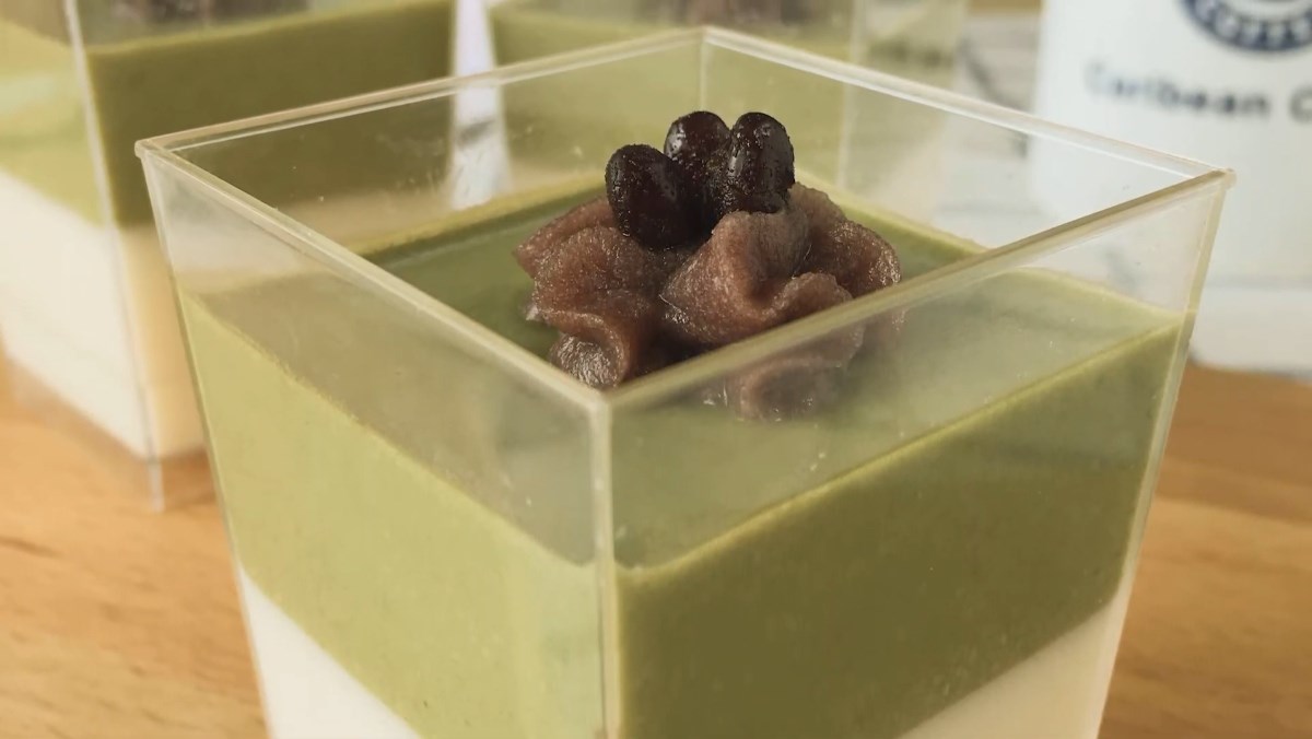 Pudding đậu hũ matcha