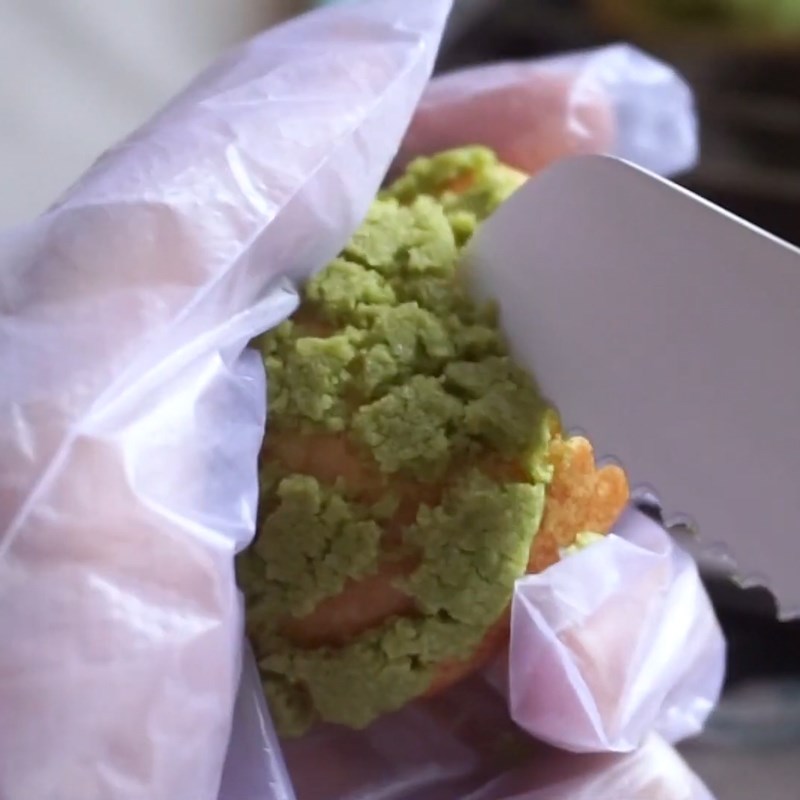 Bước 6 Bơm nhân kem trà xanh Bánh su kem trà xanh nhân trà xanh