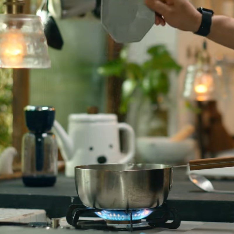 Bước 2 Đun thạch rau câu Thạch rau câu viên bi hoa quả