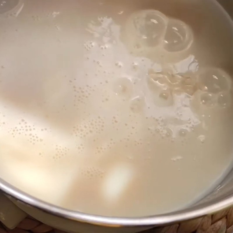 Bước 1 Làm thạch đậu nành Trà sữa đậu nành kem phô mai