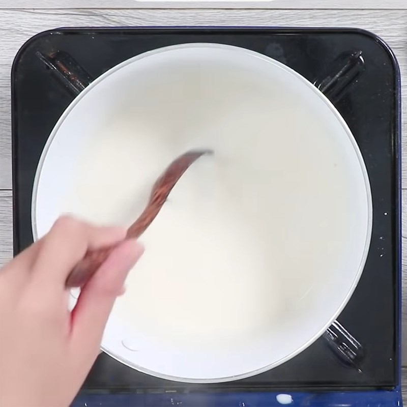 Bước 7 Làm sữa dừa Chè đậu đỏ sương sáo