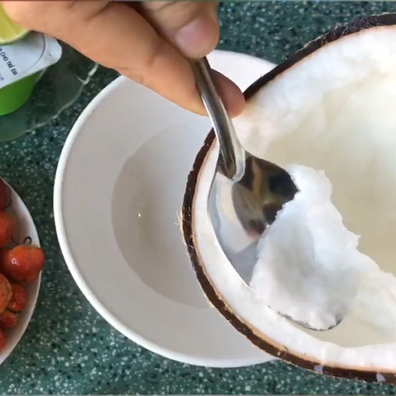 Bước 1 Sơ chế nguyên liệu Kem dừa sáp