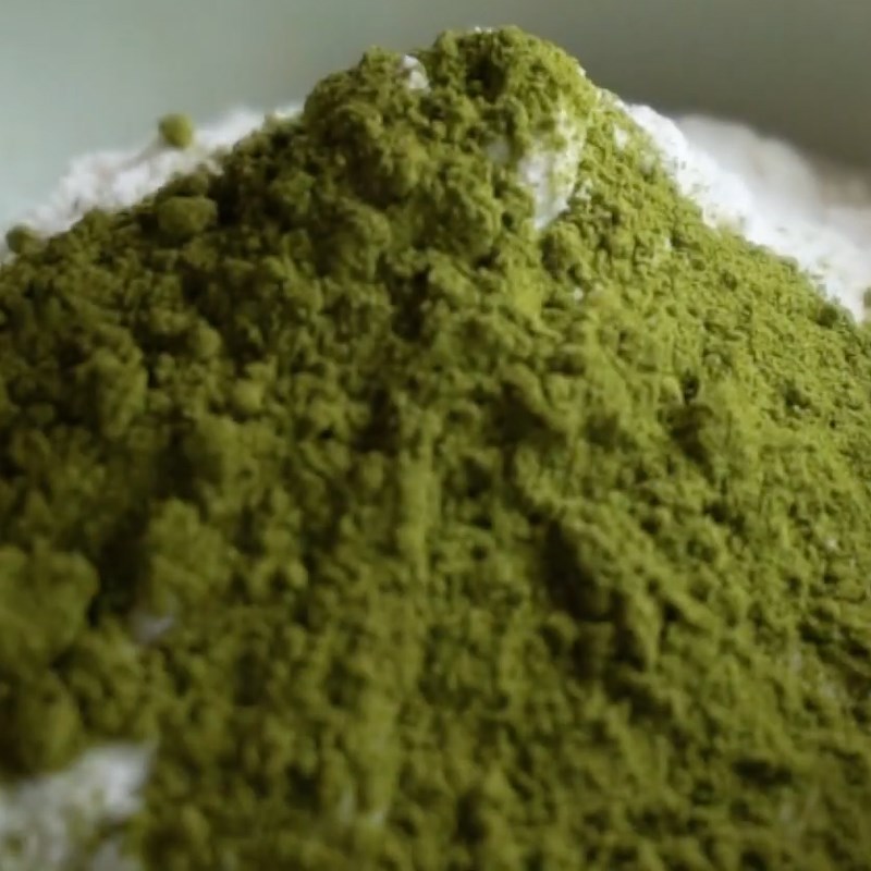 Bước 1 Trộn bột làm lớp vỏ phủ giòn Bánh su kem trà xanh nhân trà xanh