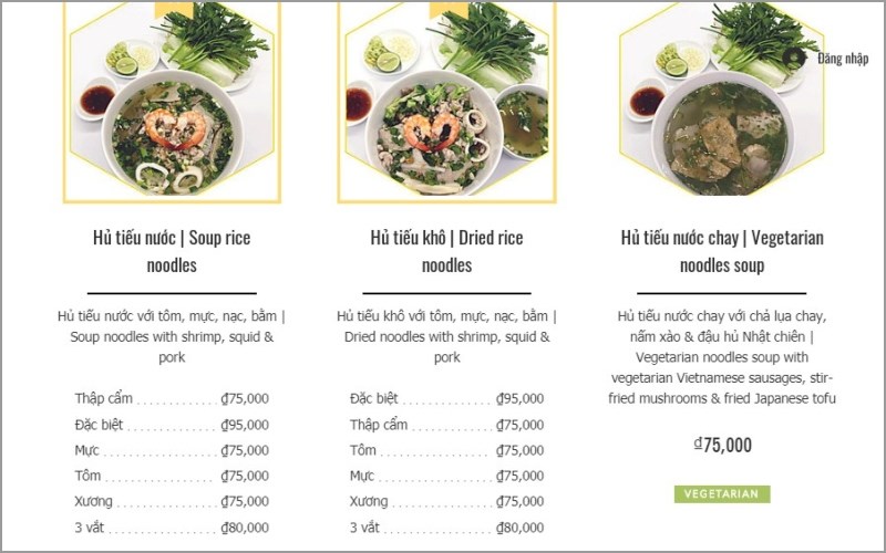 Thực đơn tại Quán Hủ Tiếu Nam Vang Quỳnh (1)
