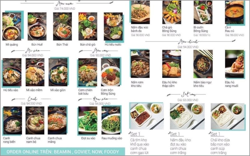 Thực đơn tại Nhà hàng Chay Bông Súng 