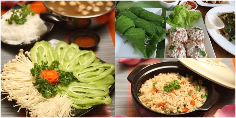 Nhà Hàng Chay Hoan Hỷ thức ăn đa dạng 