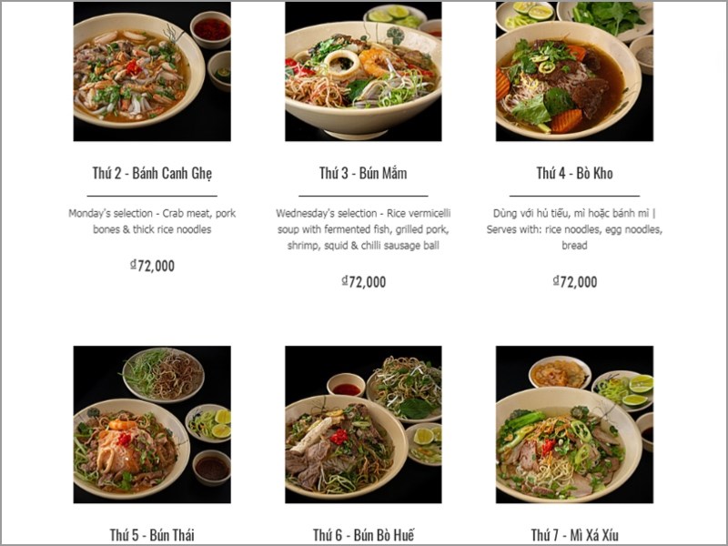 Thực đơn tại Quán Hủ Tiếu Nam Vang Quỳnh 