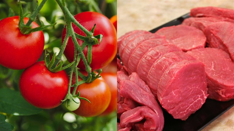 Nguyên liệu món ăn thịt bò xào cà chua
