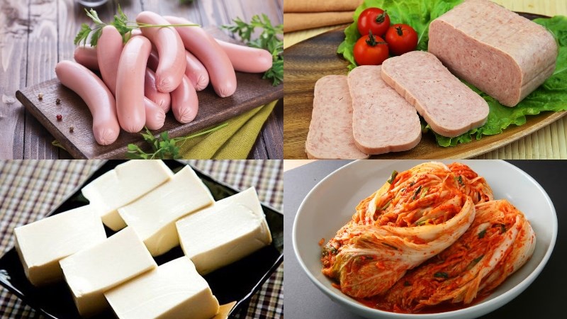 Nguyên liệu món ăn lẩu xúc xích kimchi