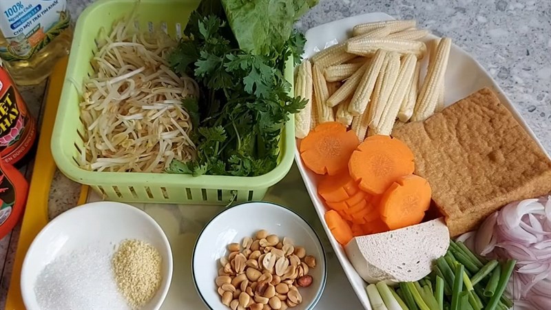 Nguyên liệu làm hủ tiếu khô chả chay