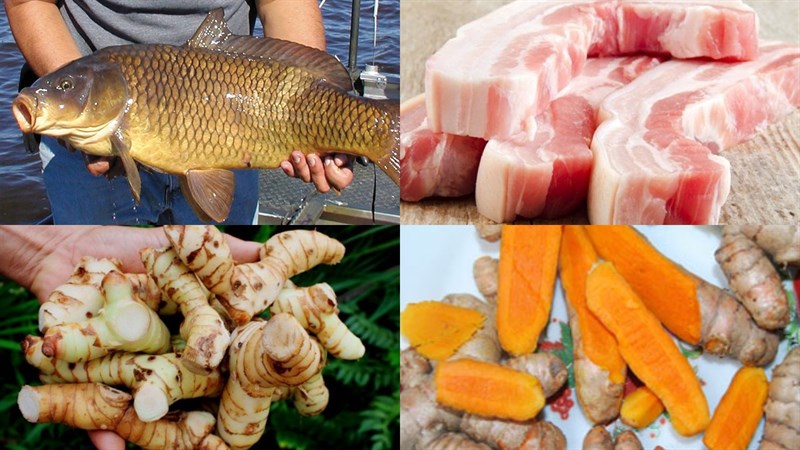 Nguyên liệu món ăn cá chép kho riềng