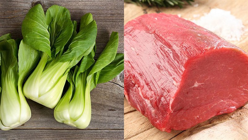 Nguyên liệu nấu cải thìa xào thịt bò