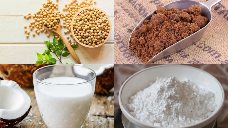 Đậu nành, nước cốt dừa và đường nâu - nguyên liệu chính