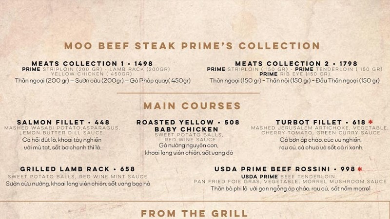 Nhà hàng Moo Beef Steak Prime 