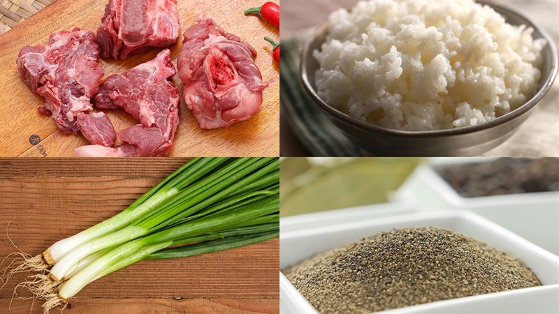Nguyên liệu món ăn cháo xương