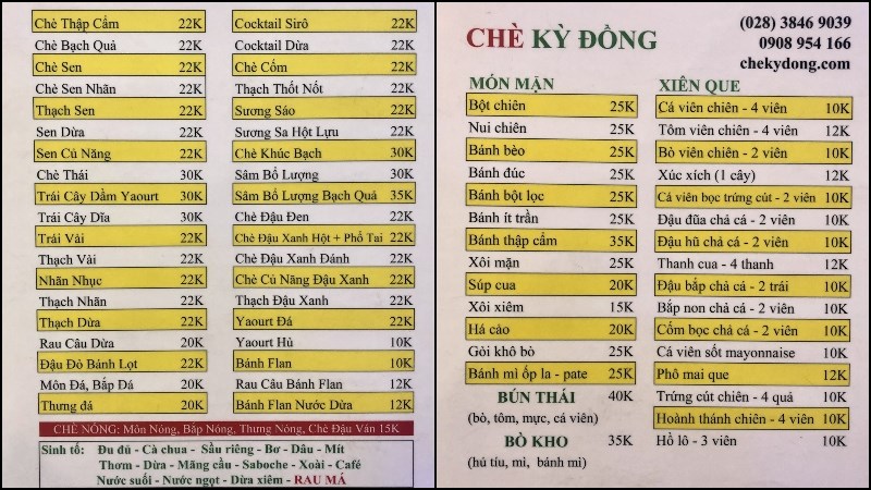 Quán Chè Kỳ Đồng 