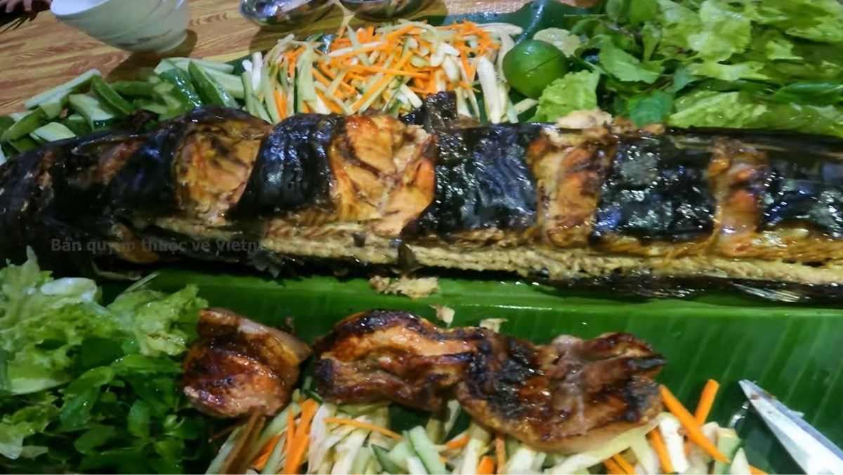 Cá trê lai nướng