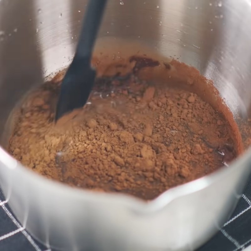 Bước 2 Đun chảy hỗn hợp cacao socola Trà sữa socola trân châu