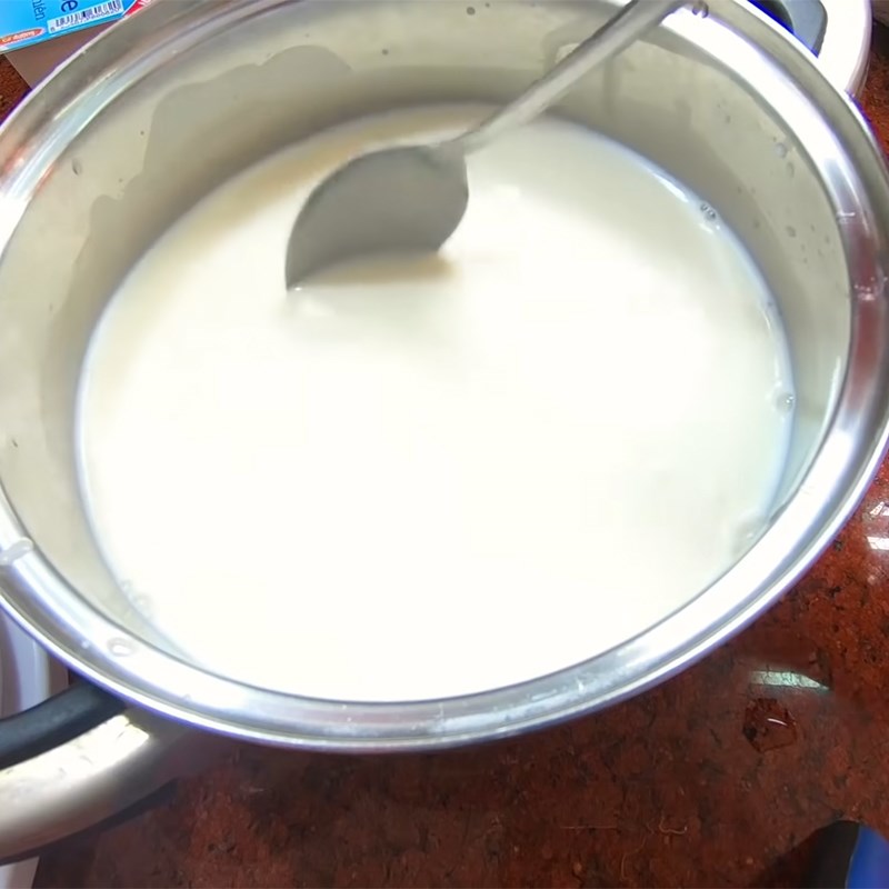 Bước 1 Hòa sữa quánh và sữa tươi tỉnh Sữa chua (yaourt)