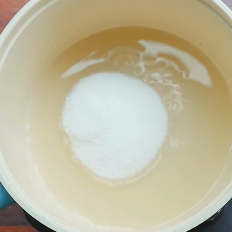 Bước 1 Nấu nước đường Pudding đậu đỏ