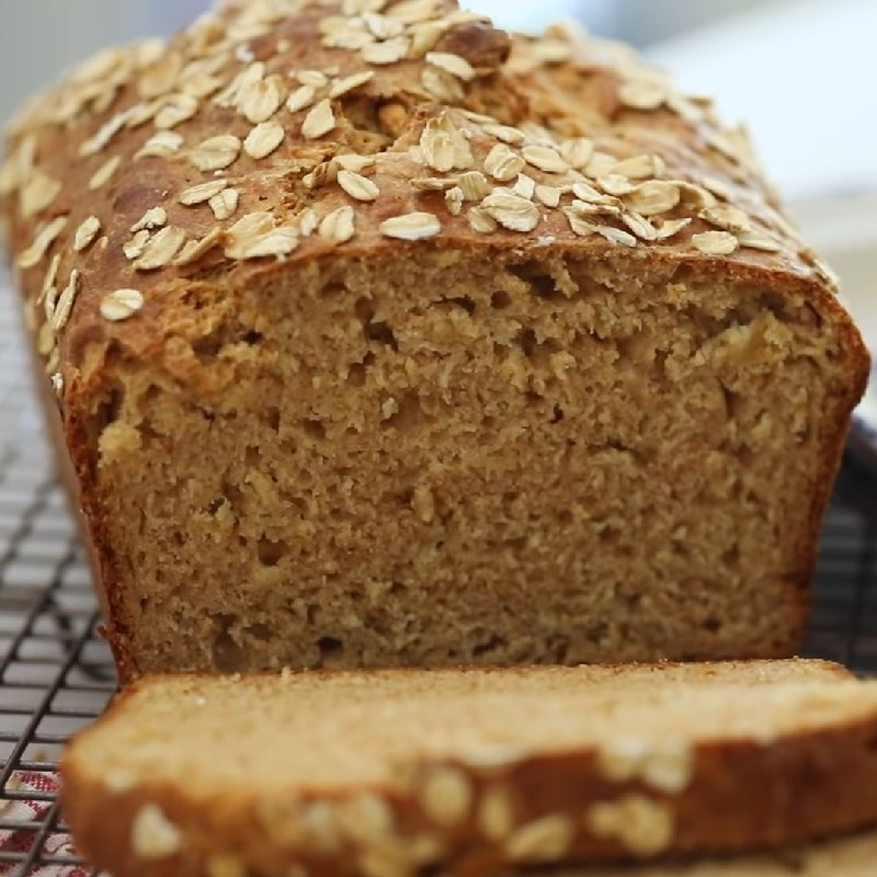 Bước 5 Thành phẩm Bánh mì yến mạch nguyên cám không cần men nở
