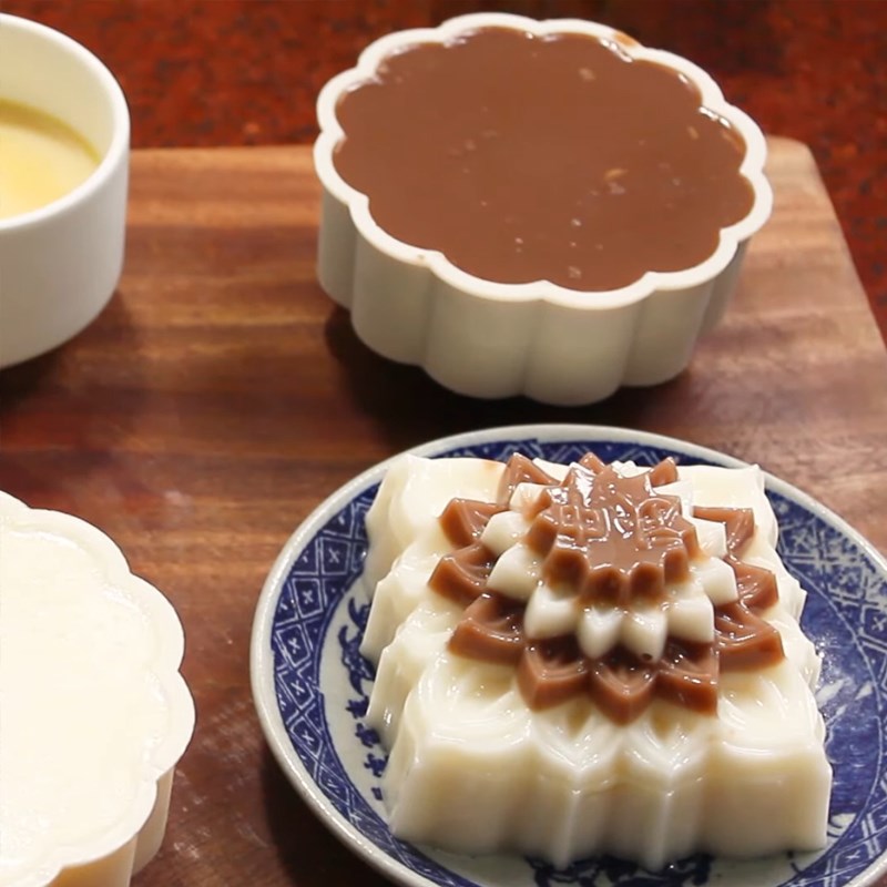 Bước 5 Thành phẩm Bánh Trung Thu rau câu socola nhân bánh flan