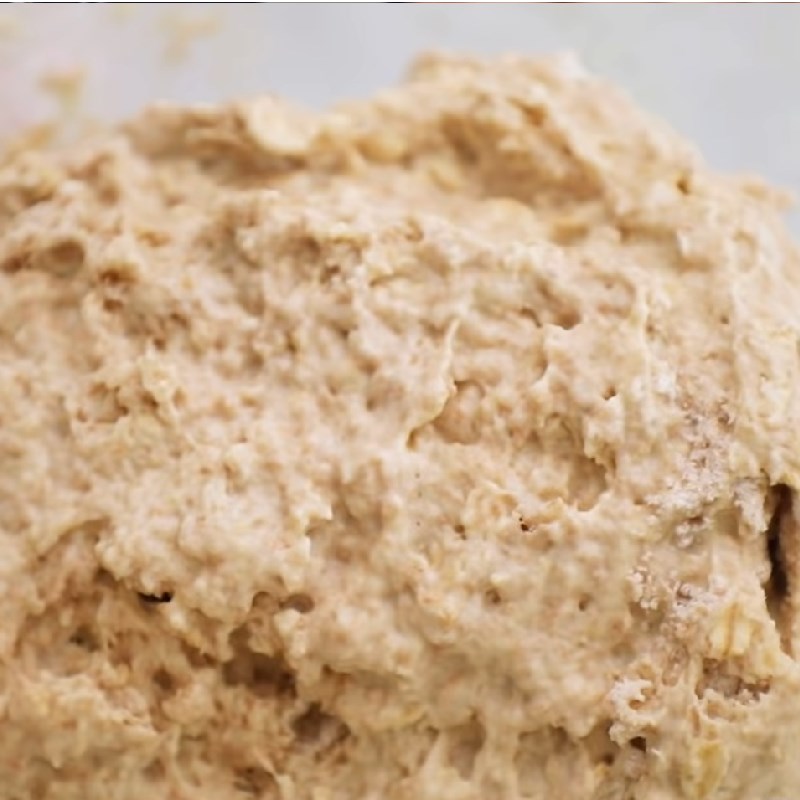 Bước 3 Trộn bột bánh Bánh mì yến mạch nguyên cám không cần men nở