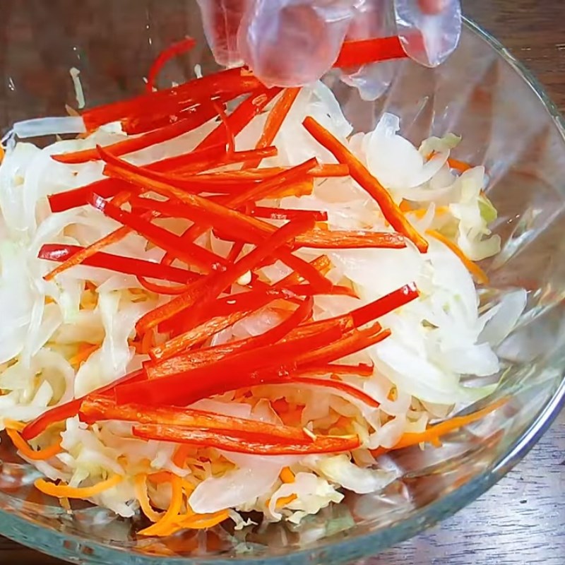 Bước 4 Trộn gỏi Gỏi bắp cải cà rốt chay