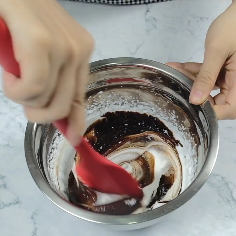 Bước 3 Trộn kem Bánh trung thu rau câu nhân tiramisu