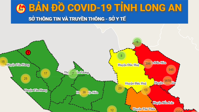 Với bản đồ Covid-19 Long An, quý khách sẽ nhận được một cái nhìn tổng quan về tình hình dịch bệnh Covid-19 tại Long An và các huyện, thị xã, thành phố trên địa bàn tỉnh. Chúng ta hãy cùng nhau chung tay phòng chống dịch bệnh, bảo vệ sức khỏe cho mọi người.
