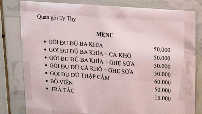 Quán Gỏi Đu Đủ Thái Lan Ty Thy 
