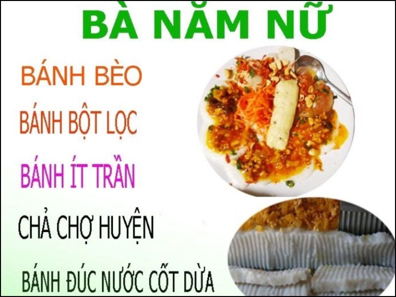 Menu bánh bèo bà Năm Nữ