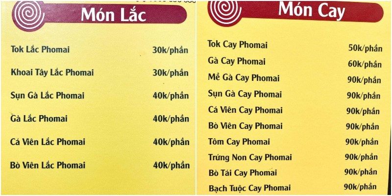 Thực đơn tại Quán Gà Cay Ôri Cheese 