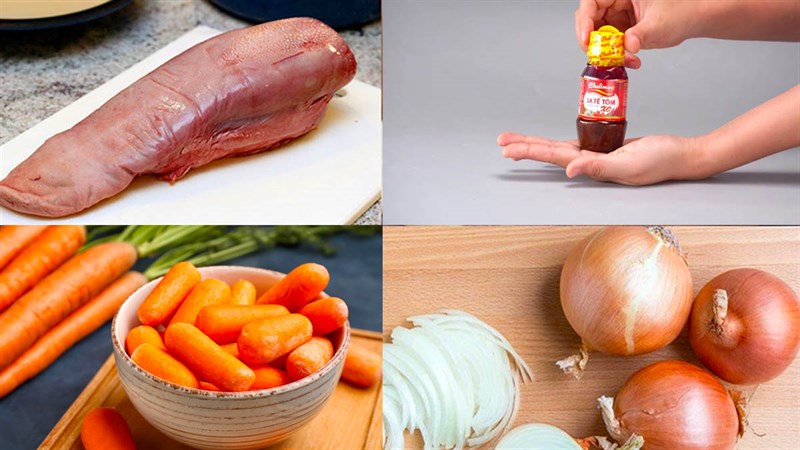 Nguyên liệu món ăn lưỡi bò kho cà rốt