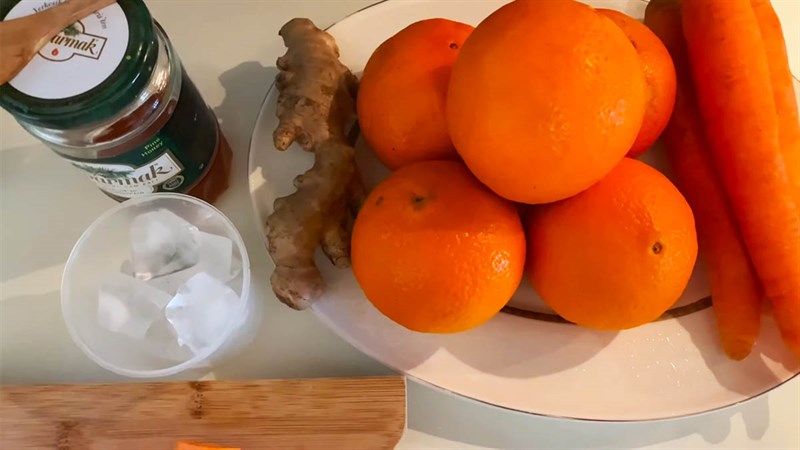 Nguyên liệu món ăn sinh tố cam cà rốt