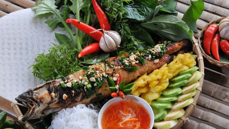Cá lóc nướng trui