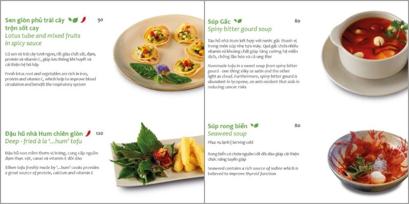 Thực đơn tại Nhà hàng Hum Vegetarian 