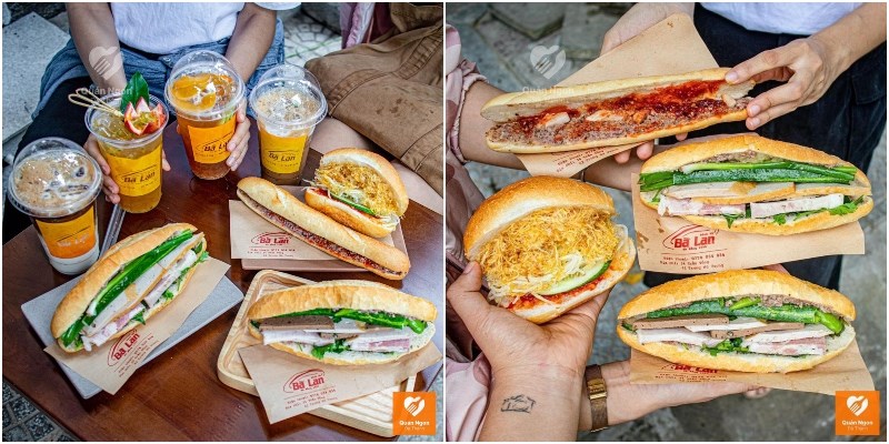Món ăn tại Quán Bà Lan Sandwich